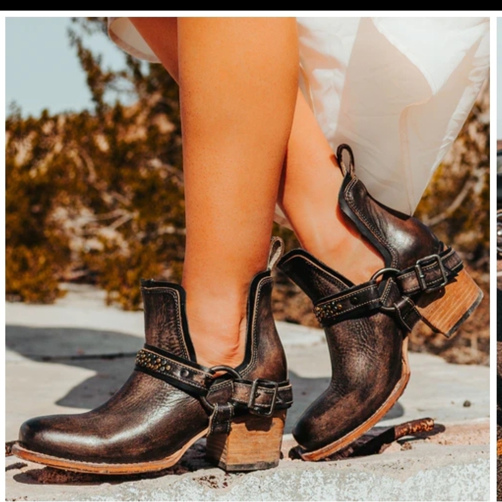 ✨ FREEBIRD by Steven “Dusty” Boots –Freebird by Steven Brown Leather Ankle Boots